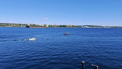 Small boat traffic -Halifax Harbor Stock Footage 337327582