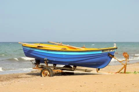 Small boat on a trailer Stock Photos