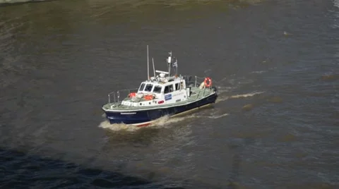 A Small Boat travels up river Video stock 43107635