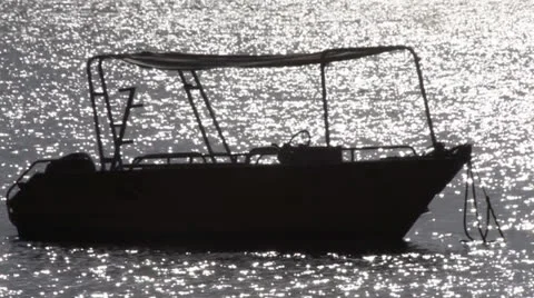 Small  boat on water Stock Footage 25510500