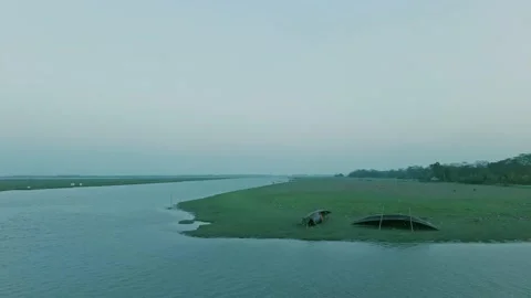 Small Boats Beside The River Video stock 152940371
