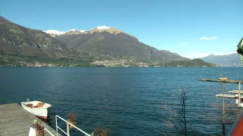 Small boats docked on Como lake  Stock Footage 41685485