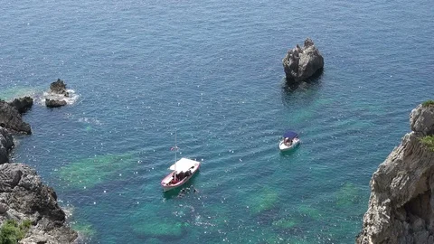 Small boats floating 4K Stock Footage 95814411