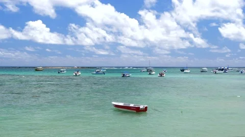 Small boats in harbor at Morro de Sao Paulo, Tinhare Island, Bahia, Brazil. Stock Footage 144772141