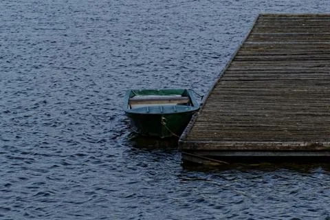 Small boats on the harbor Stock Photos