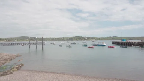 Small boats in a harbour- Stock Footage 243134387