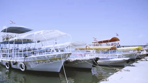 Small boats in pier Stock Footage 52966416