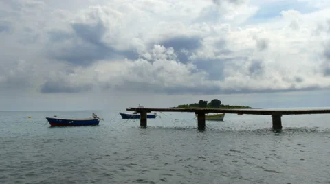 Small boats at pier timelapse Stock Footage 67379686