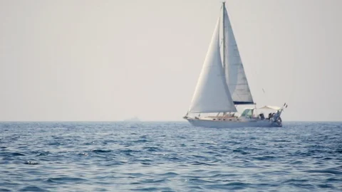 Small boats in the sea Stock Footage 99184481
