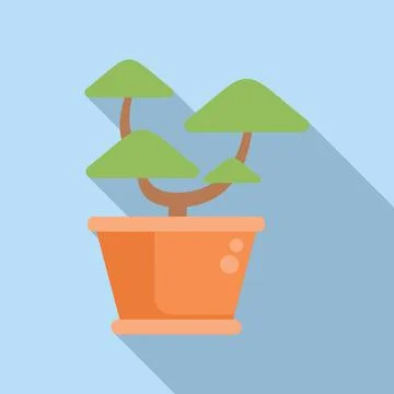 Small bonsai tree growing in a pot illustration Illustrazione stock