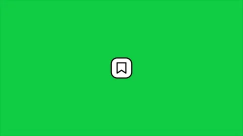 Small bookmark button animation click with hand cursor animation on green s.. Stock Footage 299872097