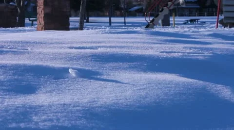 Small boots running in the snow. Stock Footage 20625453