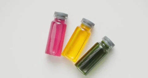Small bottles with colored liquid Stock Footage 146482088
