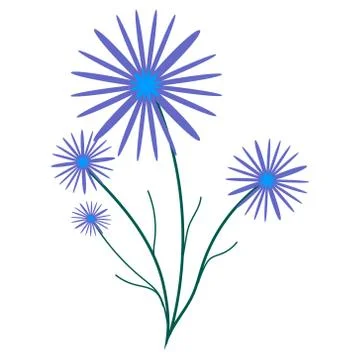 Small bouquet of cornflowers Stock Illustration