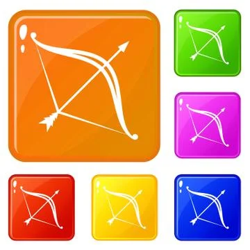 Small bow icons set vector color Illustrazione stock