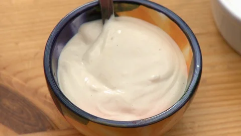 Small Bowl Of Custard Stock Footage 115762204