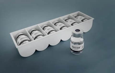 Small Box of Generic Vaccines, Vaccination at Hospital Ambient Stock Illustration