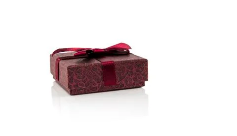 Small box present red wrapped Stock Photos