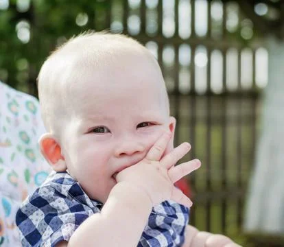 Small boy close up 스톡 사진