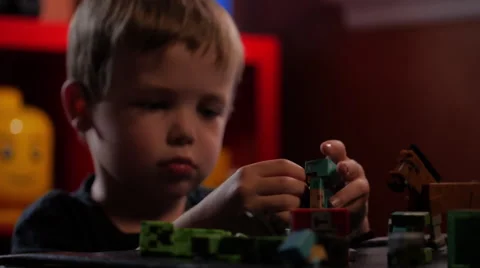 Small Boy - Playing with toys #2 Stock Footage 63397394