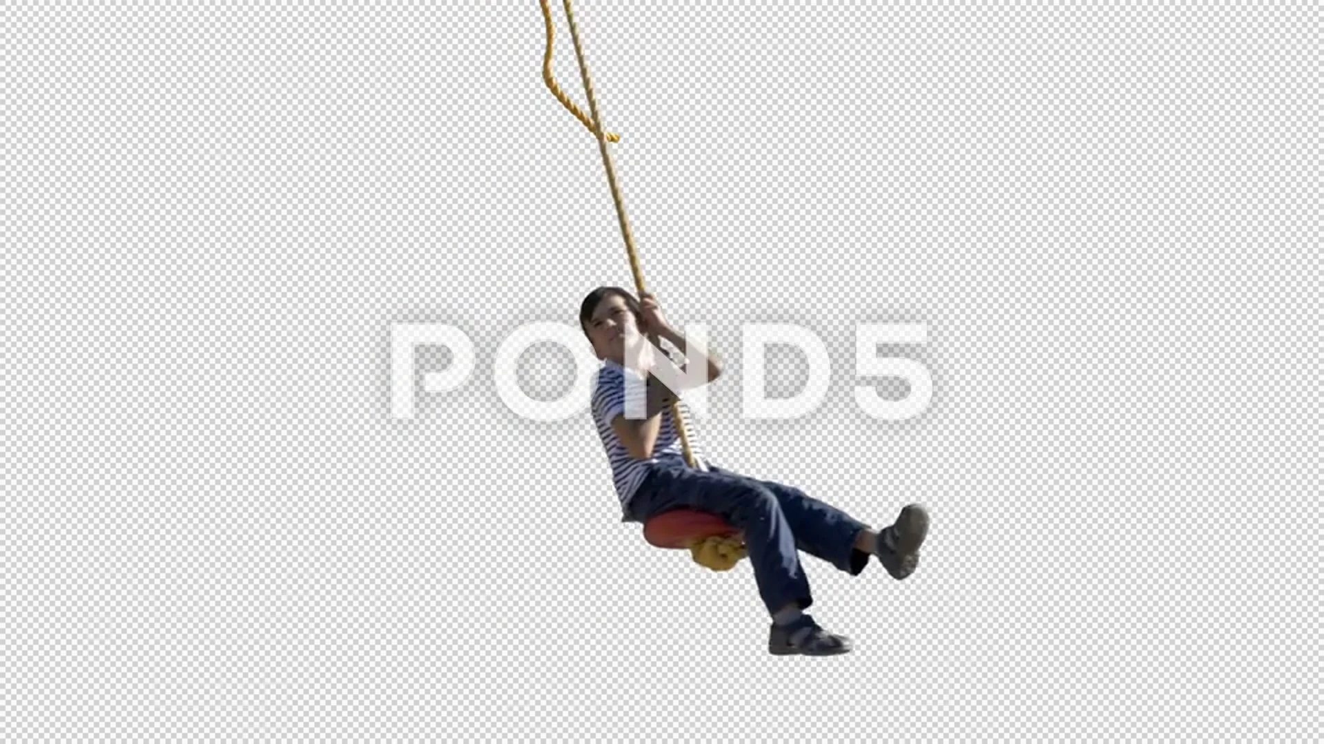 A small boy swings on a rope. Transparen, Stock Video