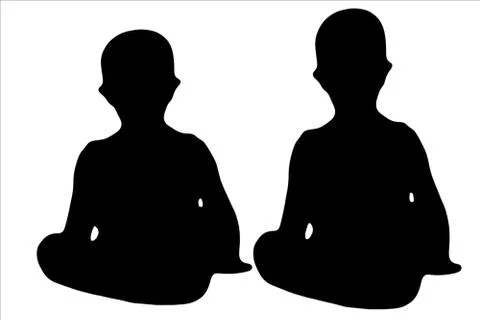 Small boys  silhouette Stock Illustration