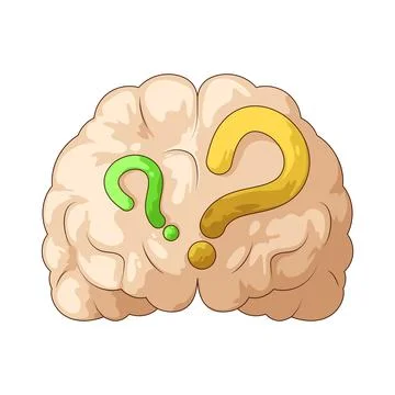 Small brain with question illustration Stock Illustration