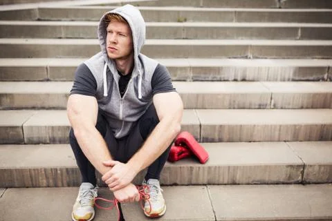 Small break for a boxer Foto stock