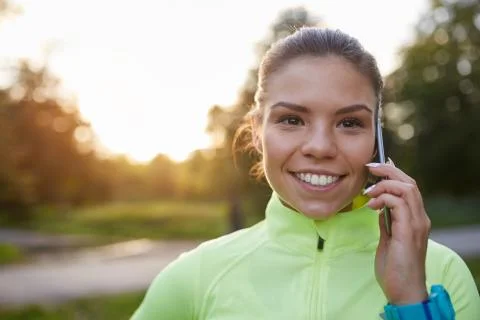Small break for phone talk Stock Photos