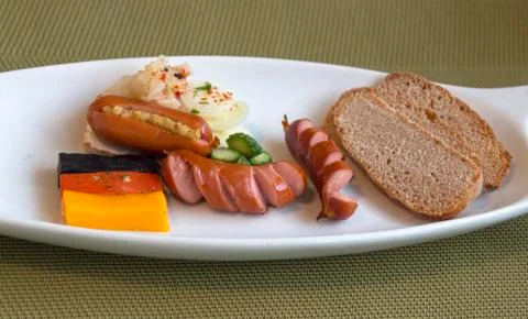 A small breakfast with a German accent. Stock Photos