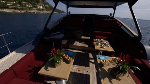 Small breakfast ready on a boat. Stock Footage 123695003