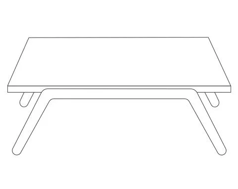 Small breakfast table - vector linear illustration for coloring. Outline. Table Stock-Illustration
