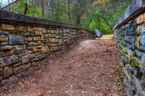 Small brick bridge in hdr Stock Photos
