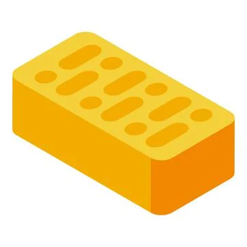 Small brick icon isometric vector. Pile building Ilustración de archivo