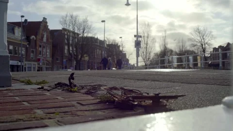 Small bridge across a canal Video stock 144106746