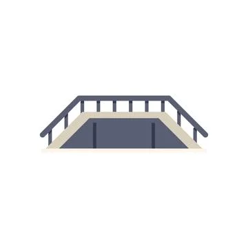 Small bridge allowing passage over obstacle Stock Illustration