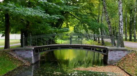 Small bridge and a canal Stock Footage 53775585