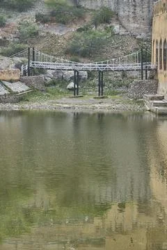 A small bridge at a lake Stock Photos