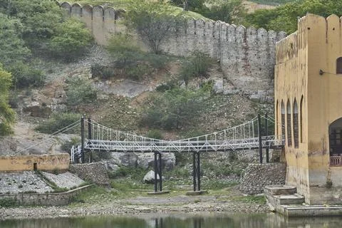 A small bridge at a lake Foto stock