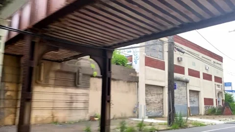 Small Bridge in Old Manufacturing District in Philadelphia Stock Footage 245768664