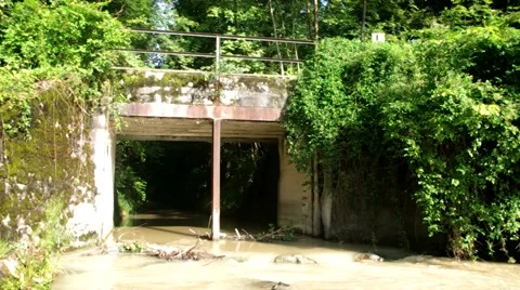 Small bridge over a creek 스톡 동영상 40611450