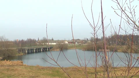 Small bridge over river 스톡 동영상 38747464