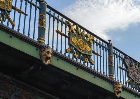 Small bridge over the river Foto stock