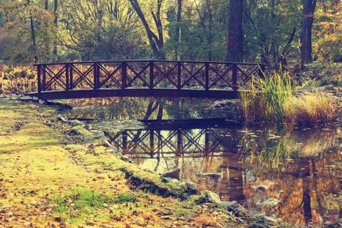 Small bridge in the park Foto stock