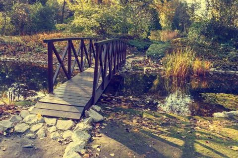 Small bridge in the park Stock Photos