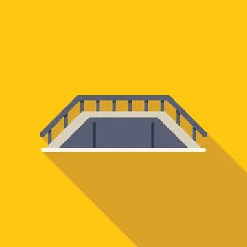 Small bridge with railing crossing over land flat design illustration Ilustración de archivo