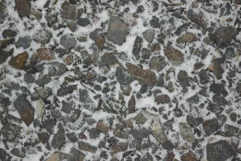 Small broken slate with snow Foto stock