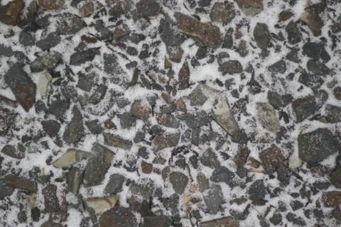 Small broken slate with snow Foto stock