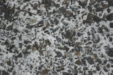 Small broken slate with snow Foto stock