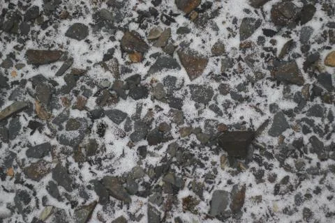 Small broken slate with snow Foto stock